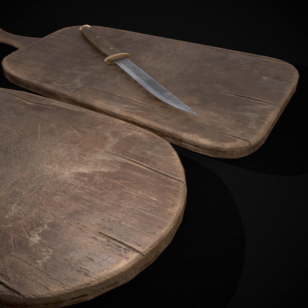 Wooden Cutting Boards 3D Model – Low Poly Game Asset, FBX & OBJ - View 13