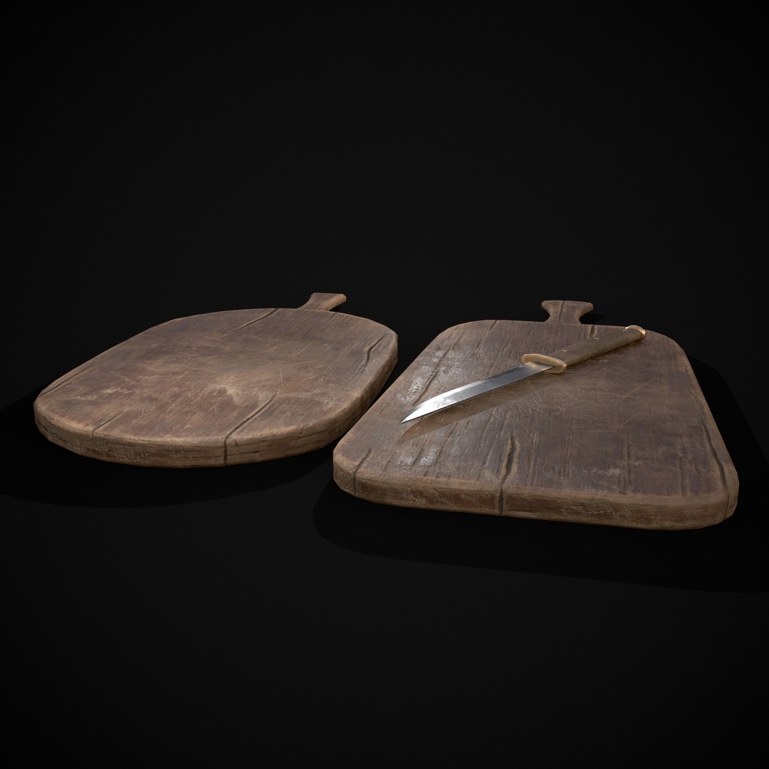 Wooden Cutting Boards 3D Model – Low Poly Game Asset, FBX & OBJ - View 15