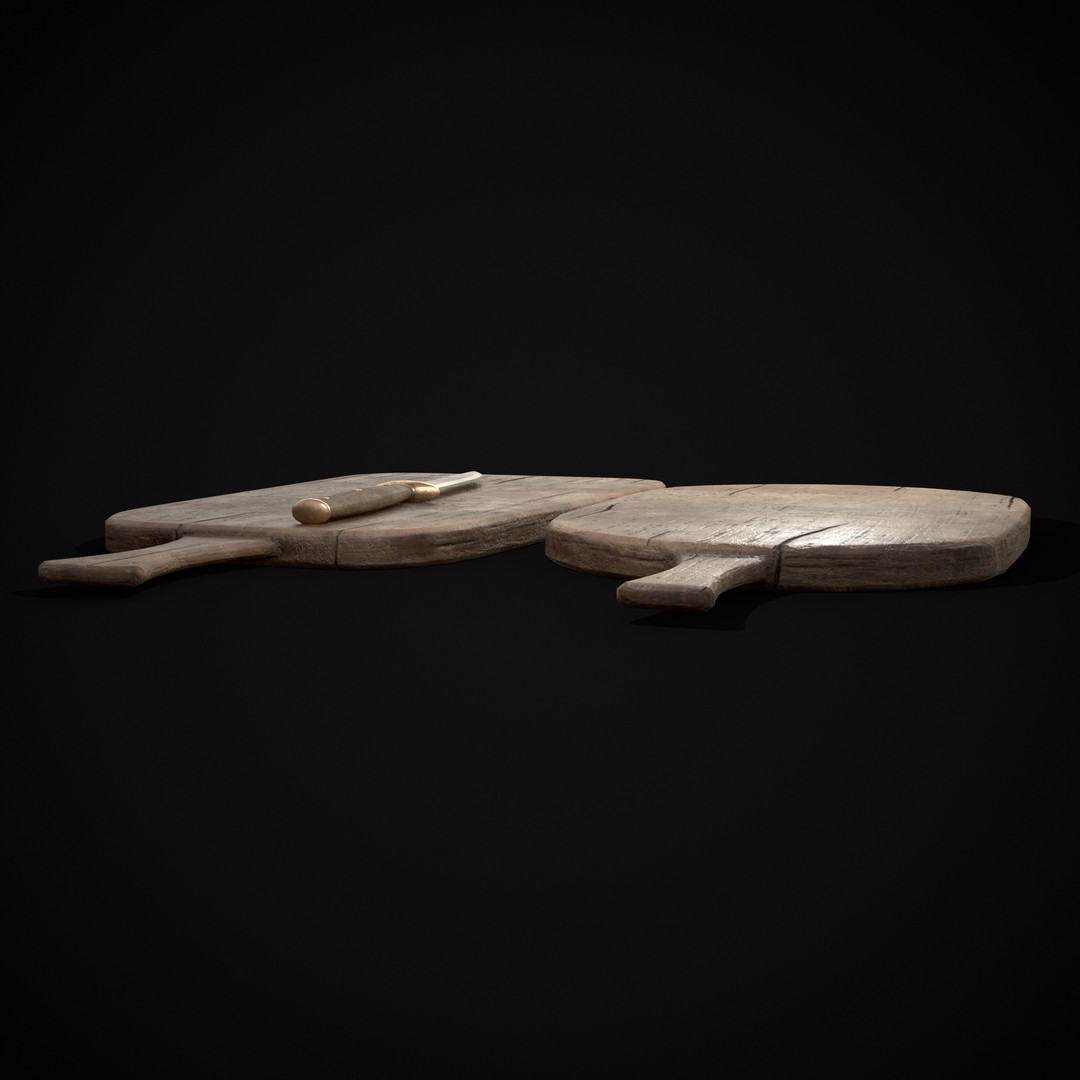 Wooden Cutting Boards 3D Model – Low Poly Game Asset, FBX & OBJ - View 23