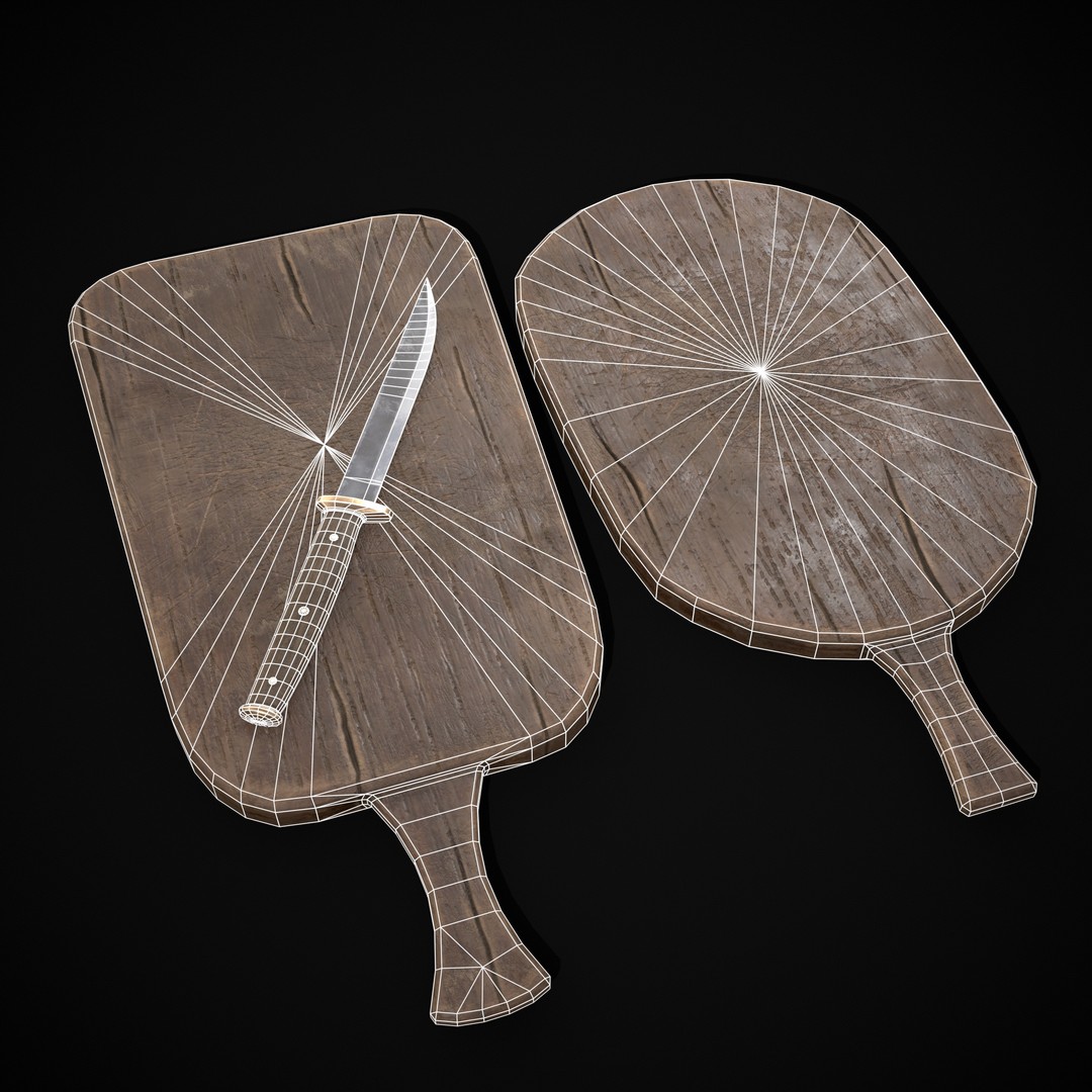 Wooden Cutting Boards 3D Model – Low Poly Game Asset, FBX & OBJ - View 3