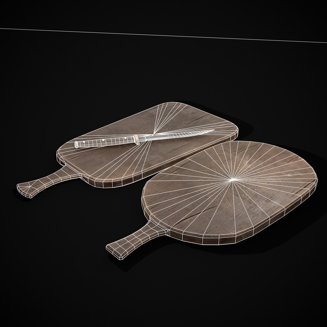 Wooden Cutting Boards 3D Model – Low Poly Game Asset, FBX & OBJ - View 5