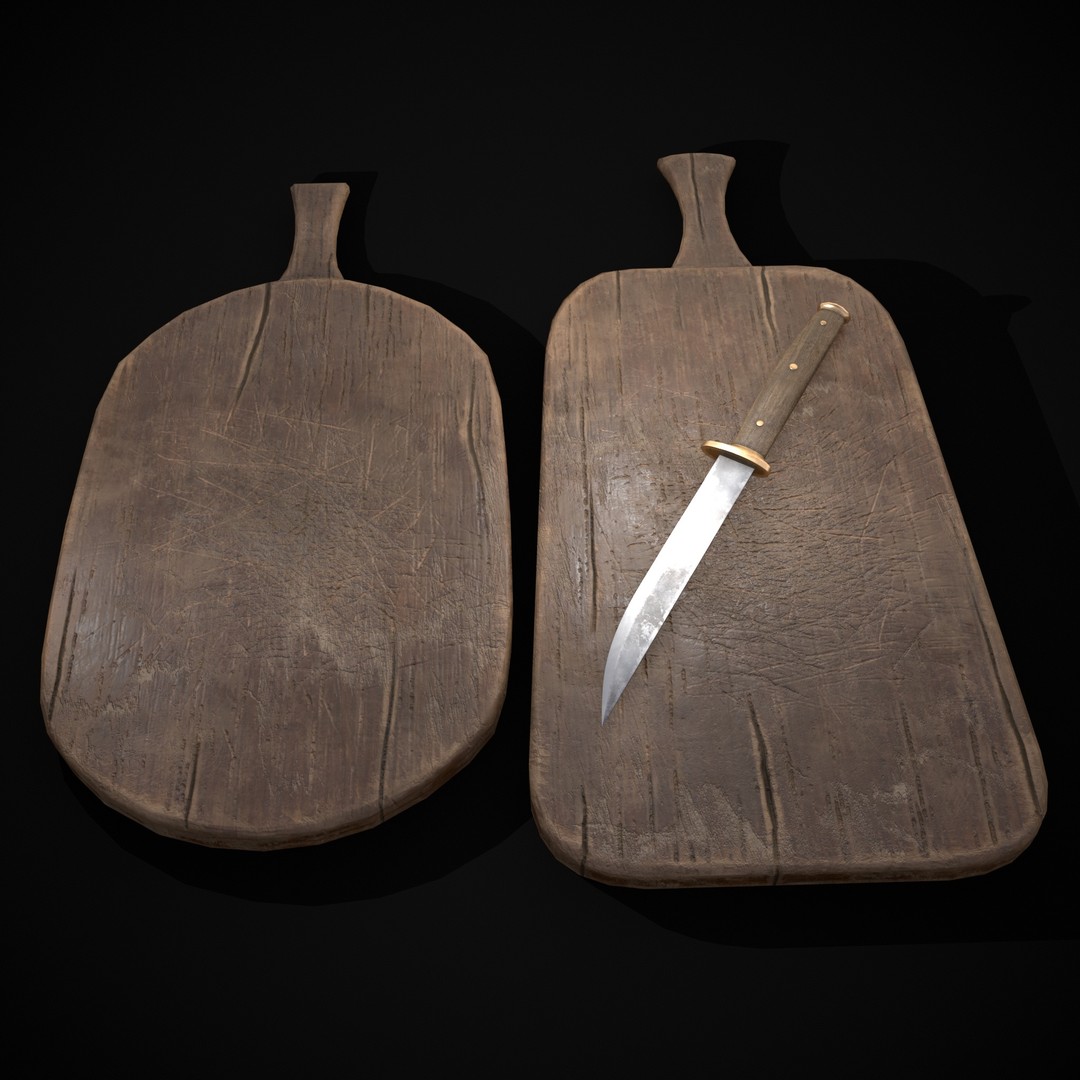 Wooden Cutting Boards 3D Model – Low Poly Game Asset, FBX & OBJ - View 6