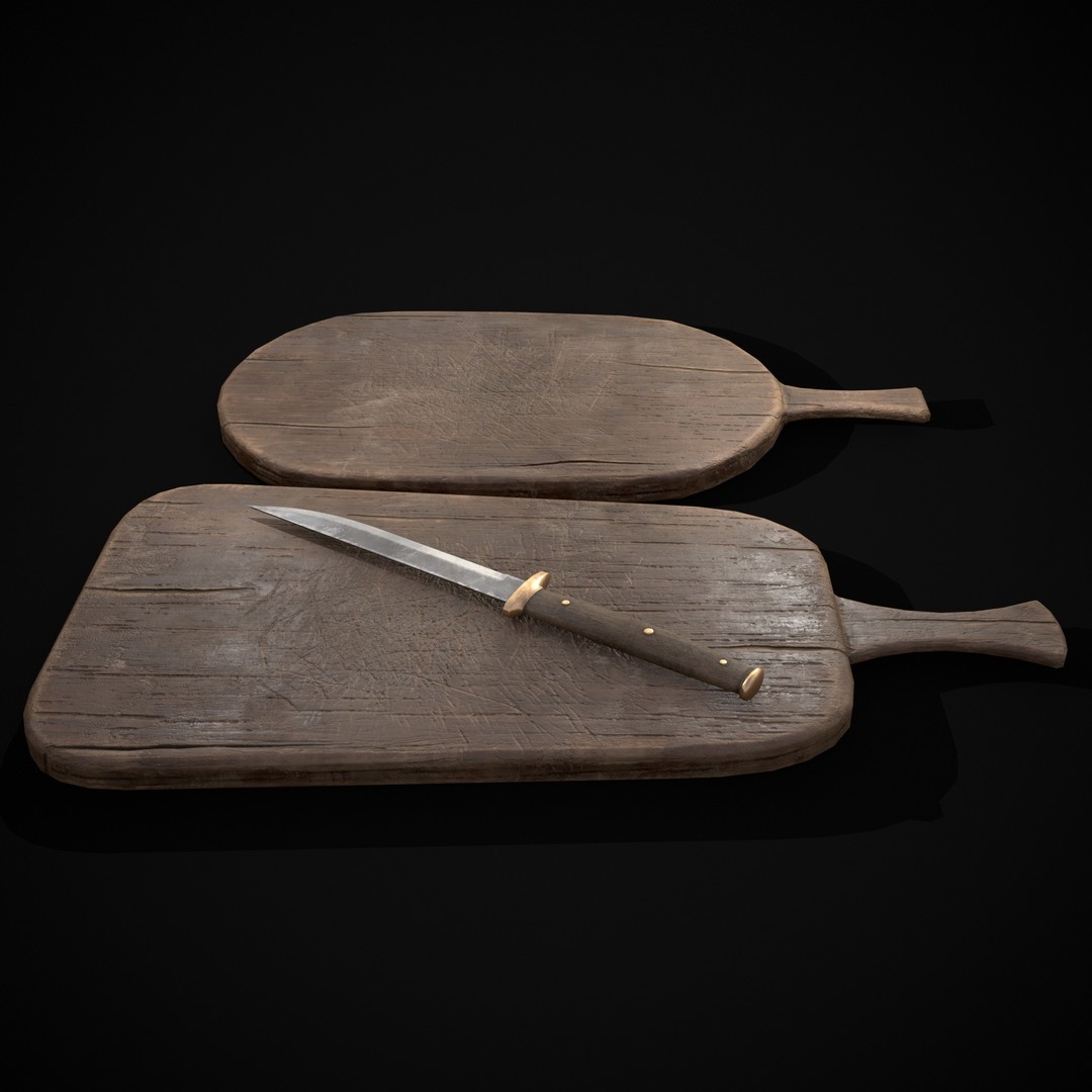 Wooden Cutting Boards 3D Model – Low Poly Game Asset, FBX & OBJ - View 8