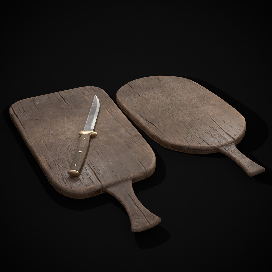 Wooden Cutting Boards 3D Model – Low Poly Game Asset, FBX & OBJ - View 9