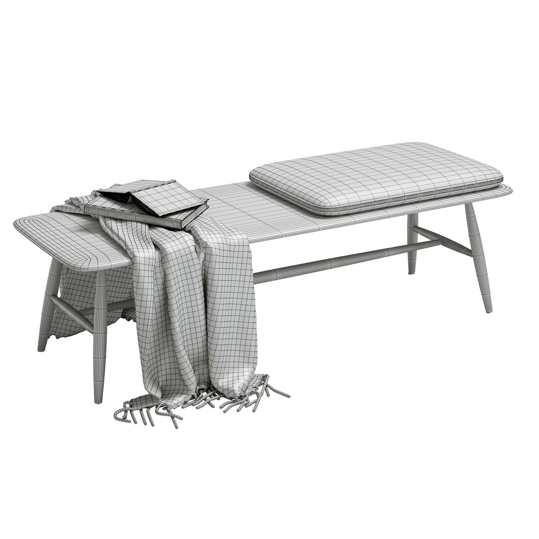 Lucian Ercolani Von Bench 3D Model – Elegant Furniture Design, FBX