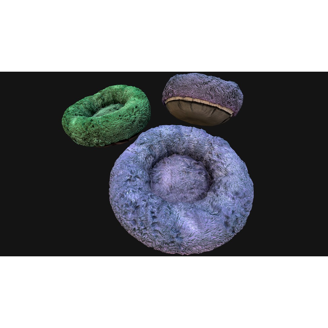Pet Bed 3D Model – Low Poly Game Asset, PBR Textures, FBX - View 10