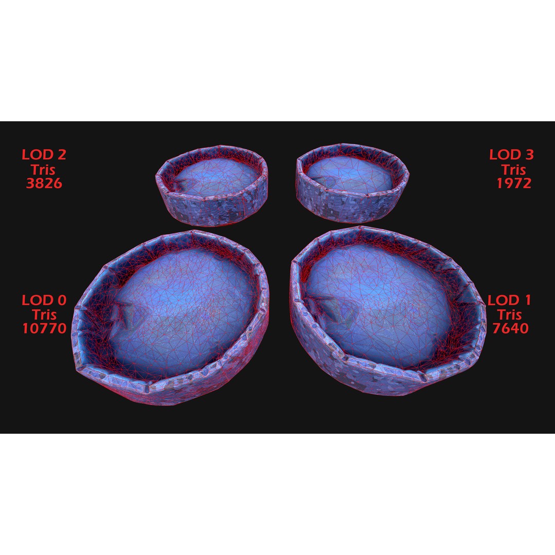 Pet Bed 3D Model – Low Poly Game Asset, PBR Textures, FBX - View 5