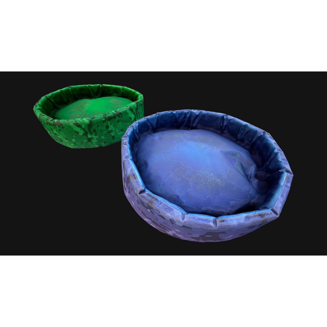 Pet Bed 3D Model – Low Poly Game Asset, PBR Textures, FBX - View 6