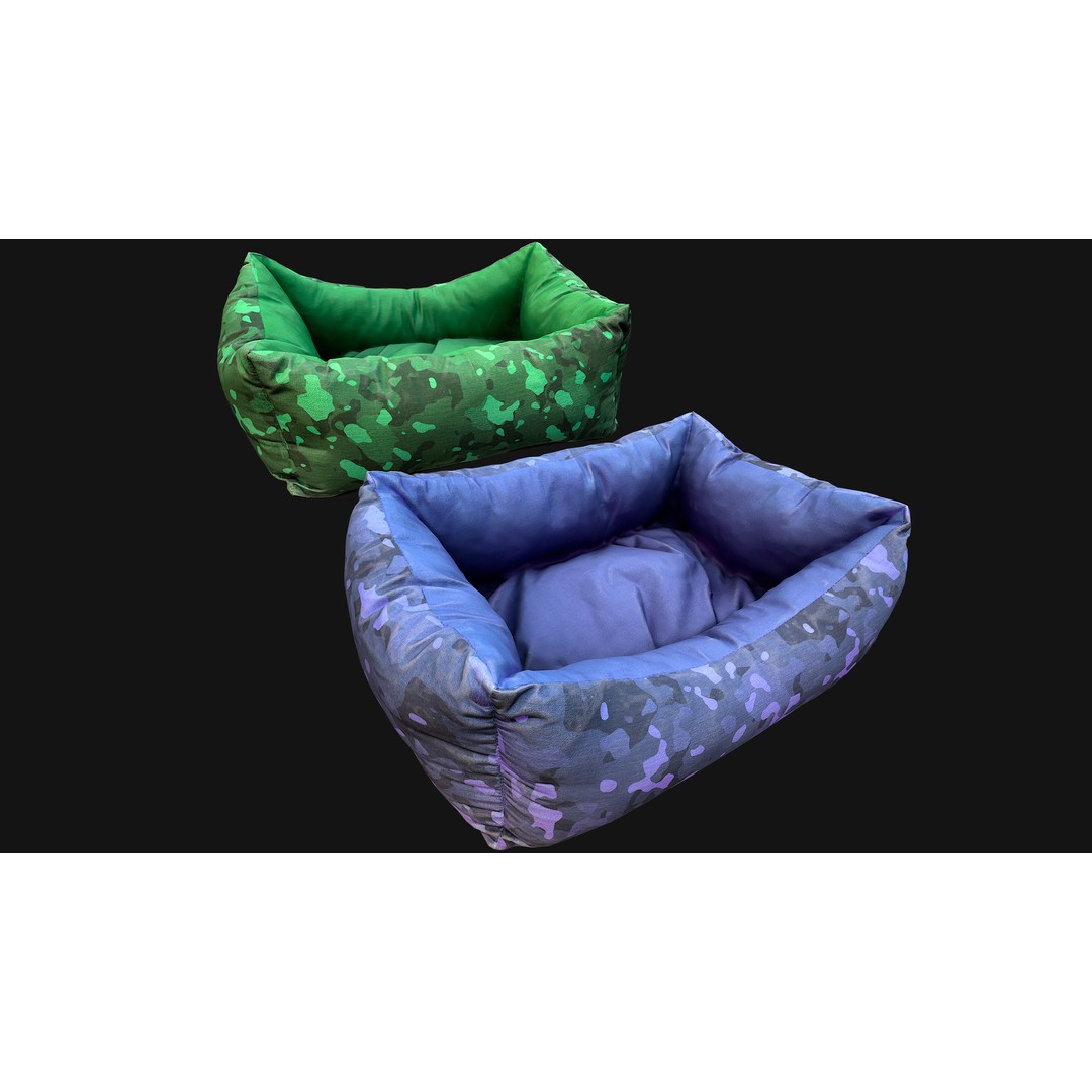 Pet Bed 3D Model – Low Poly Game Asset, PBR Textures, FBX - View 8