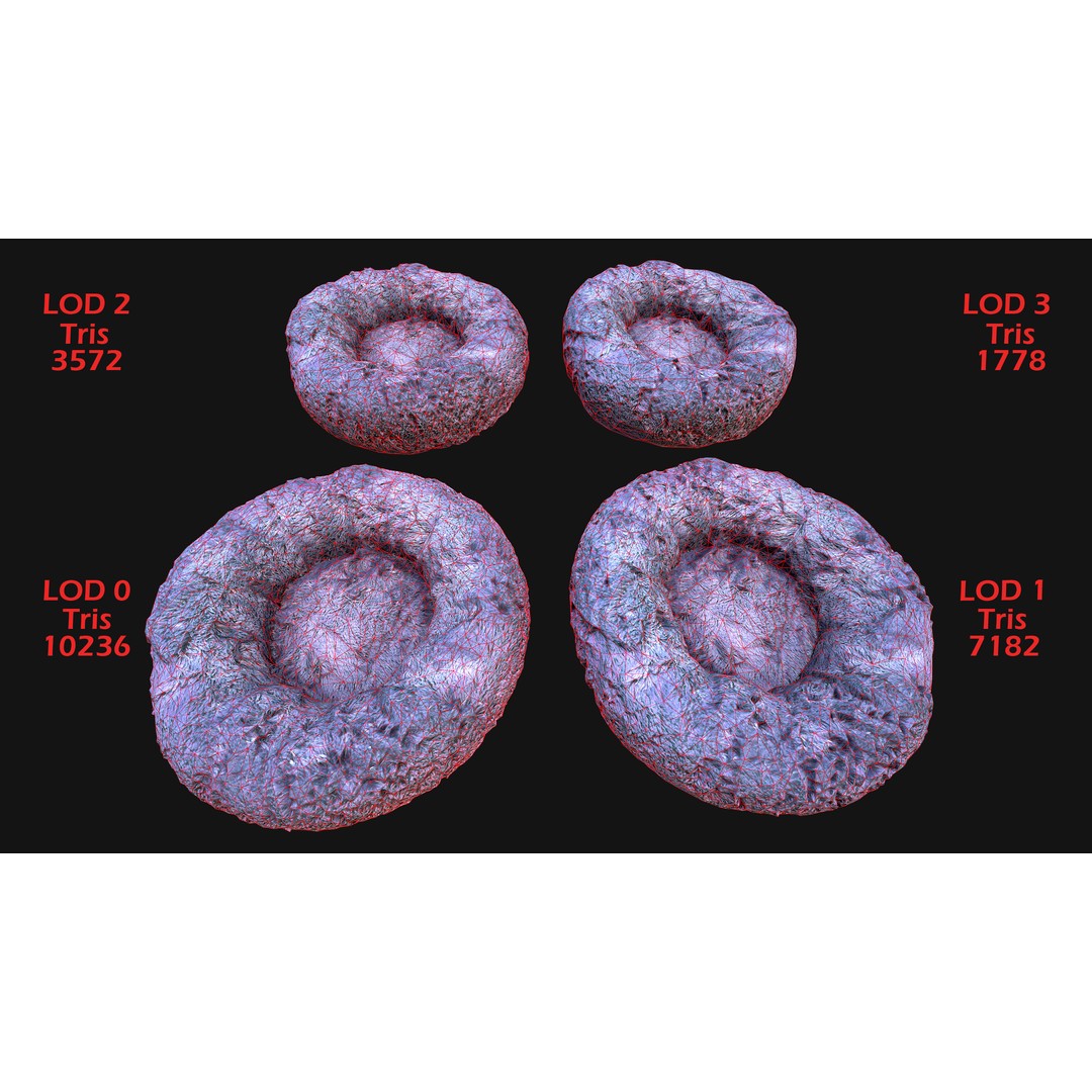 Pet Bed 3D Model – Low Poly Game Asset, PBR Textures, FBX - View 9