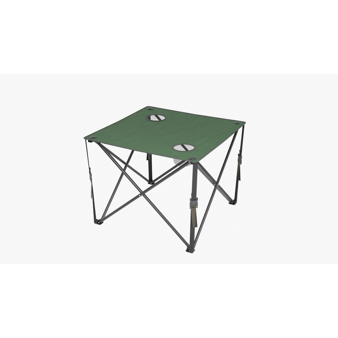 Camping Table 3D Model – Low Poly Outdoor Furniture, FBX, OBJ - View 10