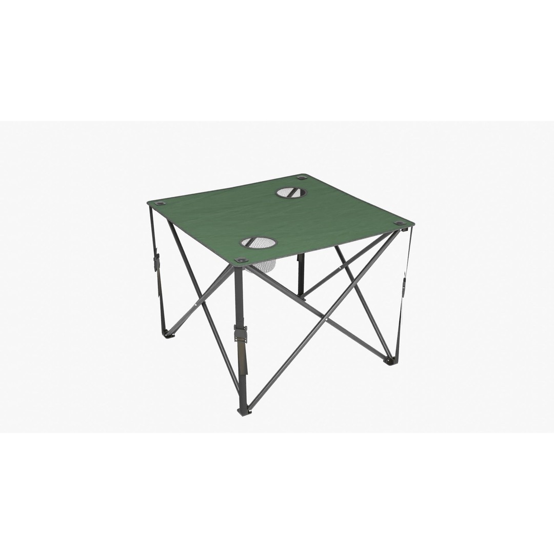 Camping Table 3D Model – Low Poly Outdoor Furniture, FBX, OBJ - View 11