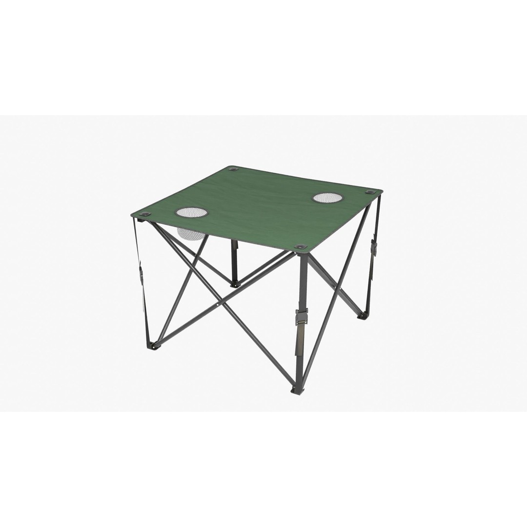 Camping Table 3D Model – Low Poly Outdoor Furniture, FBX, OBJ - View 13