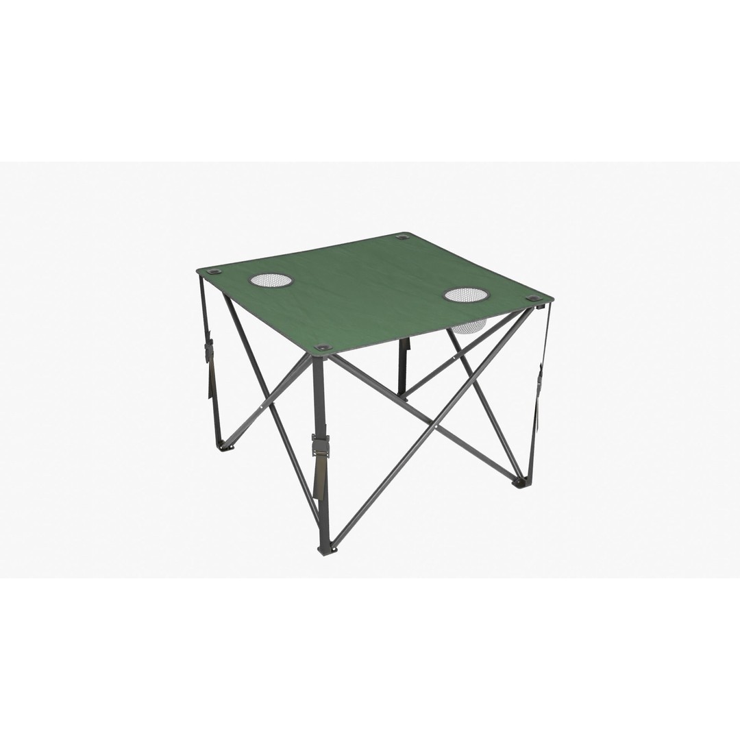 Camping Table 3D Model – Low Poly Outdoor Furniture, FBX, OBJ - View 14