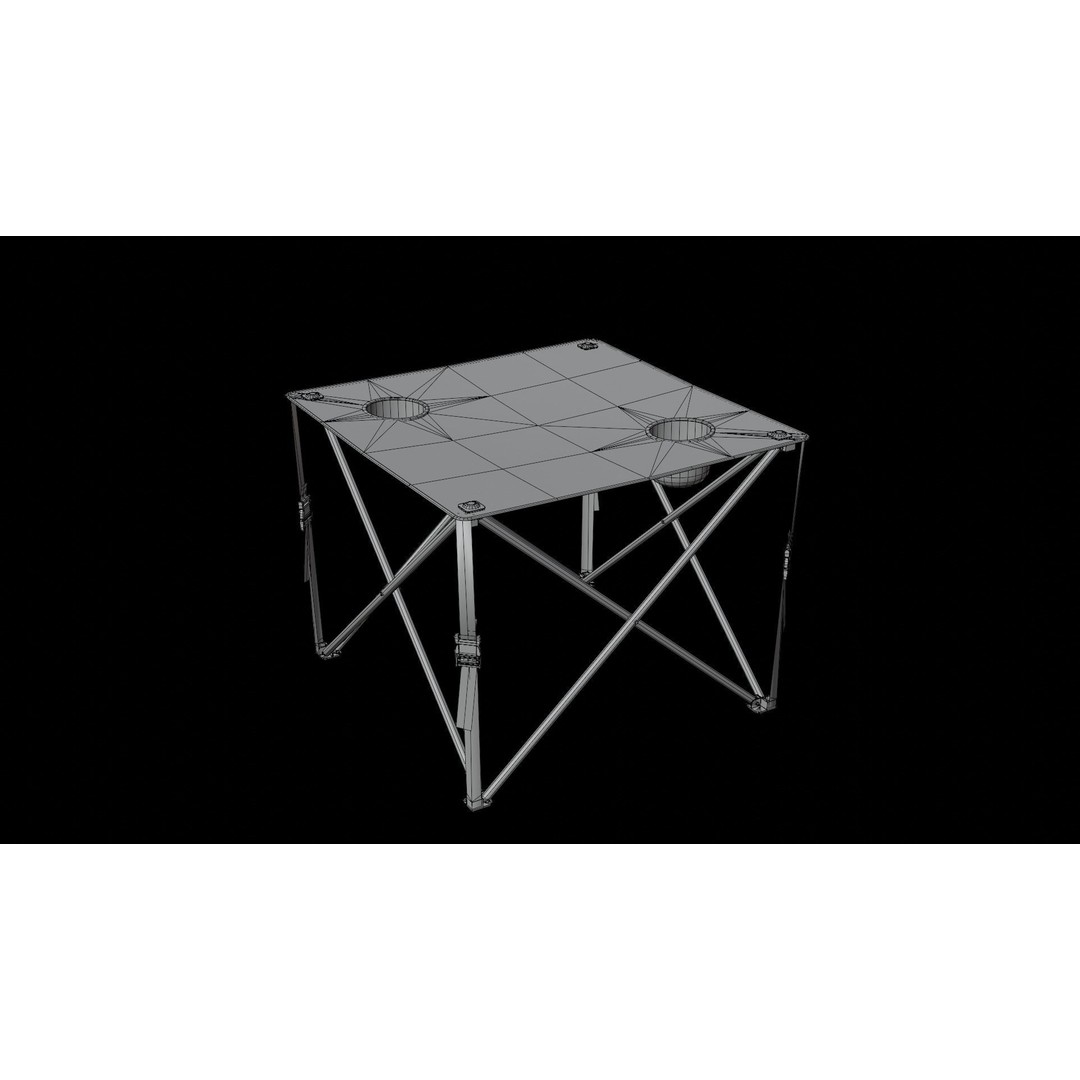 Camping Table 3D Model – Low Poly Outdoor Furniture, FBX, OBJ - View 15