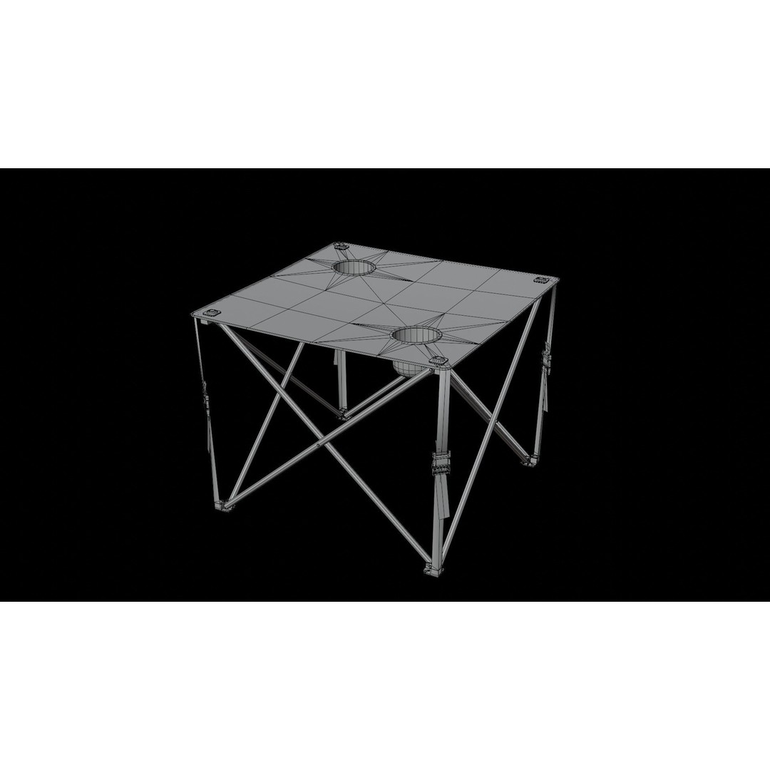 Camping Table 3D Model – Low Poly Outdoor Furniture, FBX, OBJ - View 16
