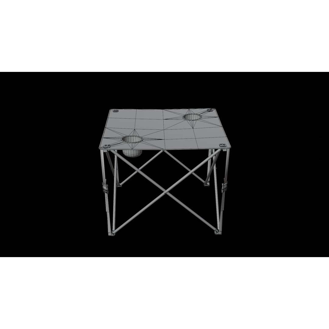 Camping Table 3D Model – Low Poly Outdoor Furniture, FBX, OBJ - View 17