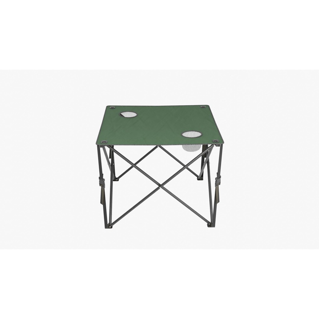 Camping Table 3D Model – Low Poly Outdoor Furniture, FBX, OBJ - View 3