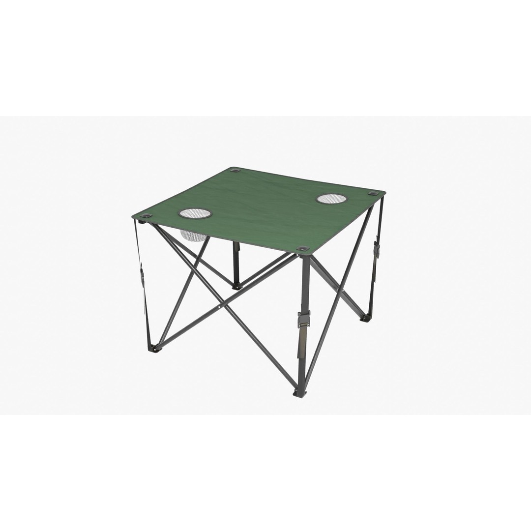 Camping Table 3D Model – Low Poly Outdoor Furniture, FBX, OBJ - View 7
