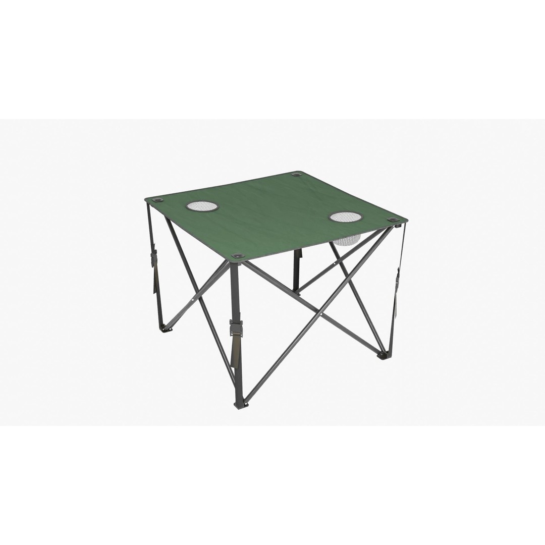 Camping Table 3D Model – Low Poly Outdoor Furniture, FBX, OBJ - View 8