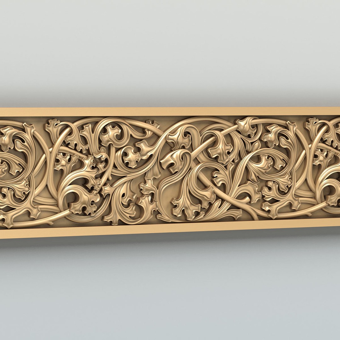 Gothic Molding 3D Model – High Poly Decoration for CNC & 3D Printing - View 3