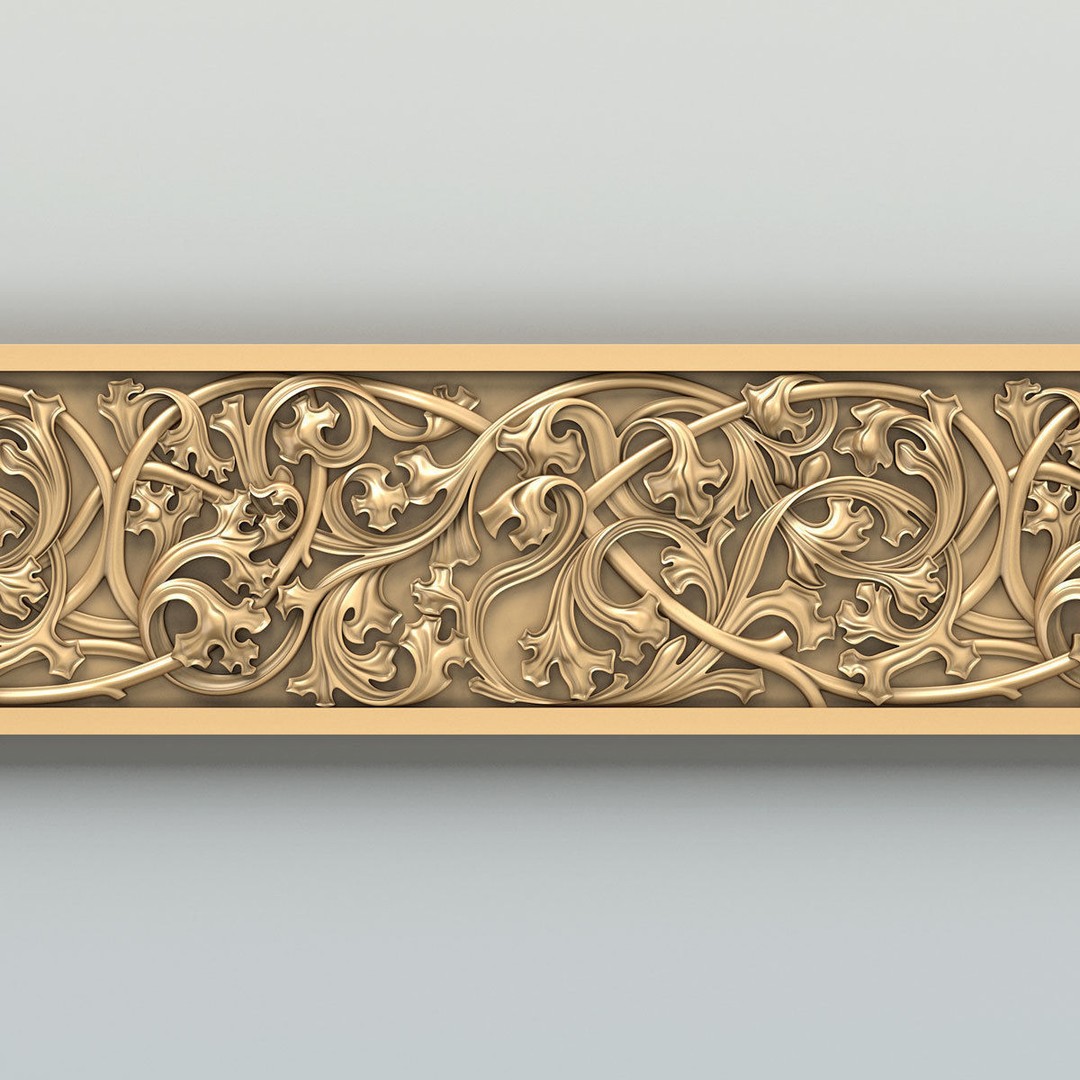 Gothic Molding 3D Model – High Poly Decoration for CNC & 3D Printing - View 4