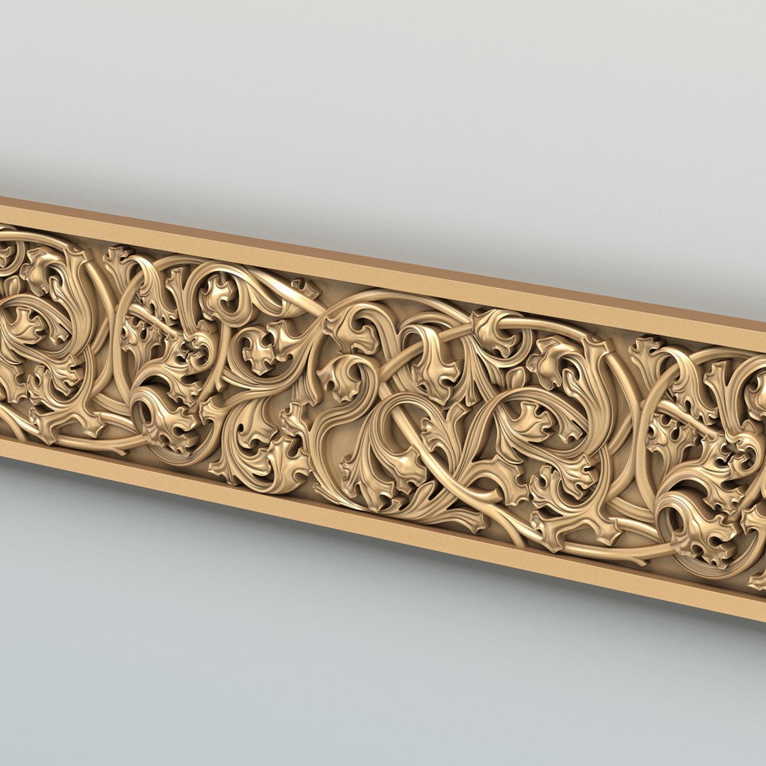 Gothic Molding 3D Model – High Poly Decoration for CNC & 3D Printing - View 5