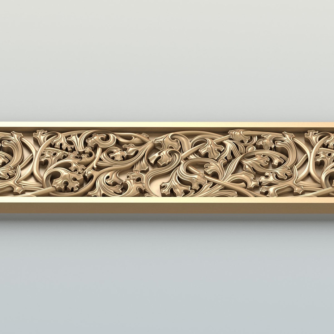 Gothic Molding 3D Model – High Poly Decoration for CNC & 3D Printing - View 6