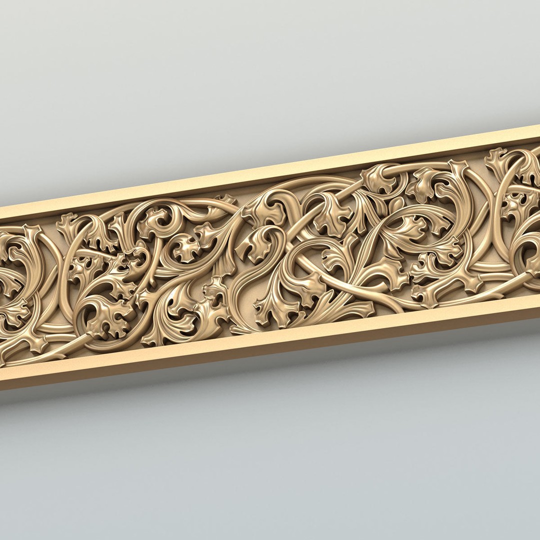 Gothic Molding 3D Model – High Poly Decoration for CNC & 3D Printing - View 7
