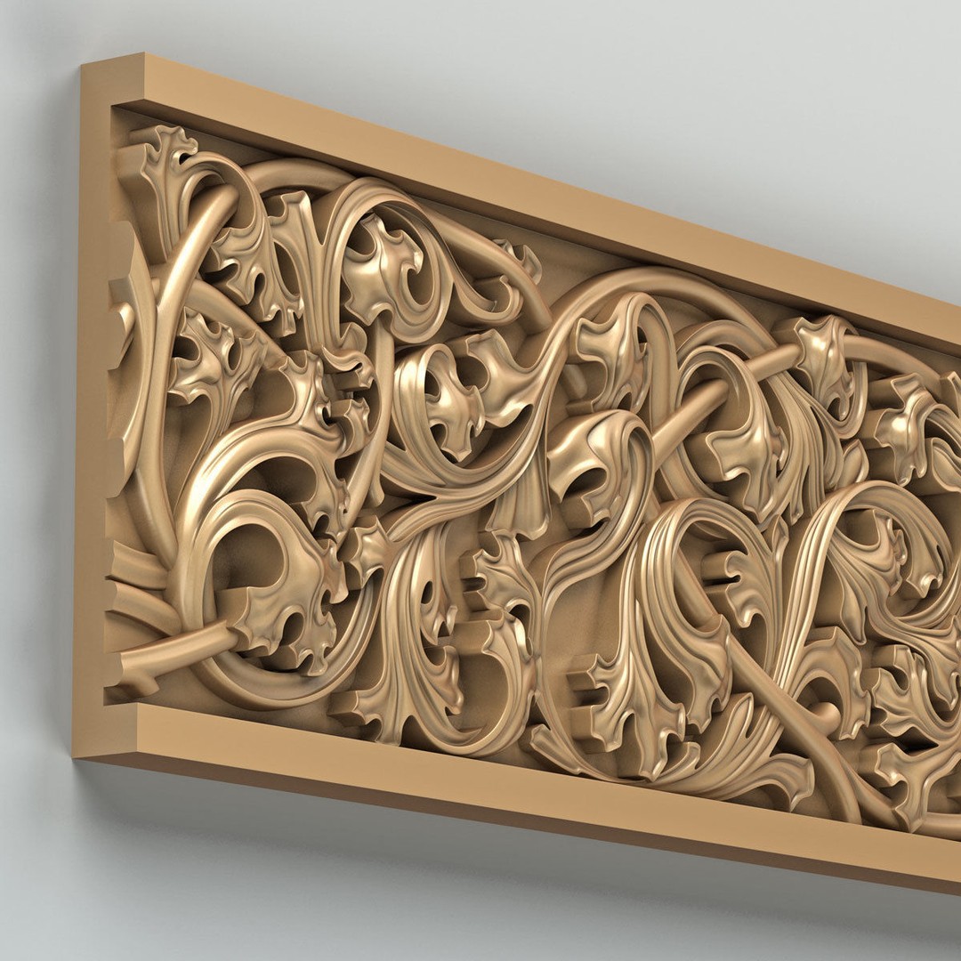 Gothic Molding 3D Model – High Poly Decoration for CNC & 3D Printing - View 8