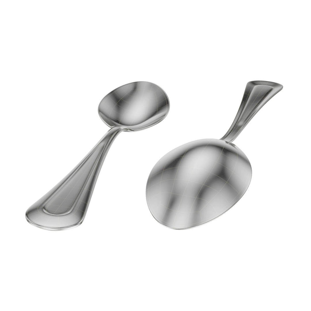 Classic Cutlery Collection 3D Model – Fork, Knife, Spoon, PBR Formats - View 17