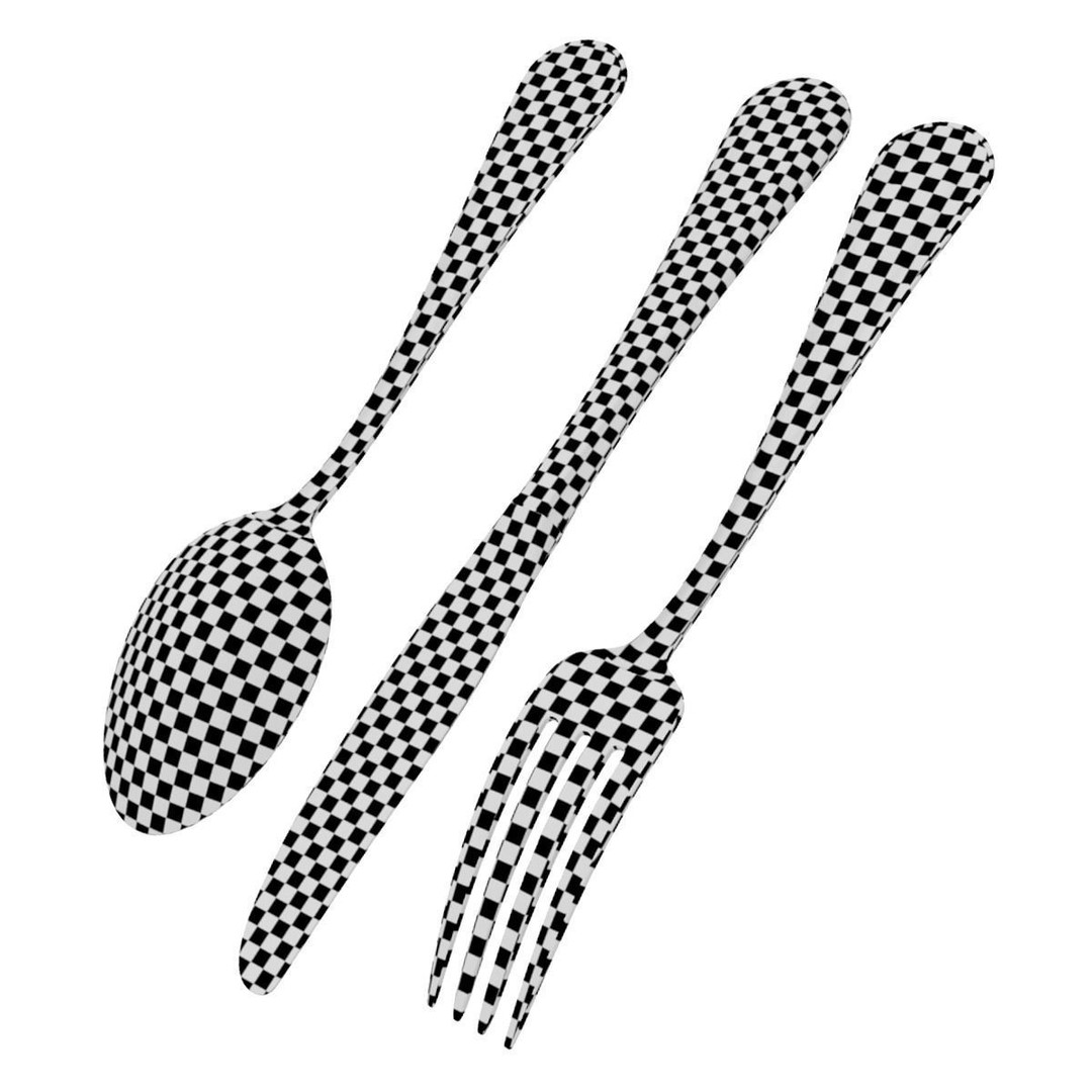 Classic Cutlery Collection 3D Model – Fork, Knife, Spoon, PBR Formats - View 19