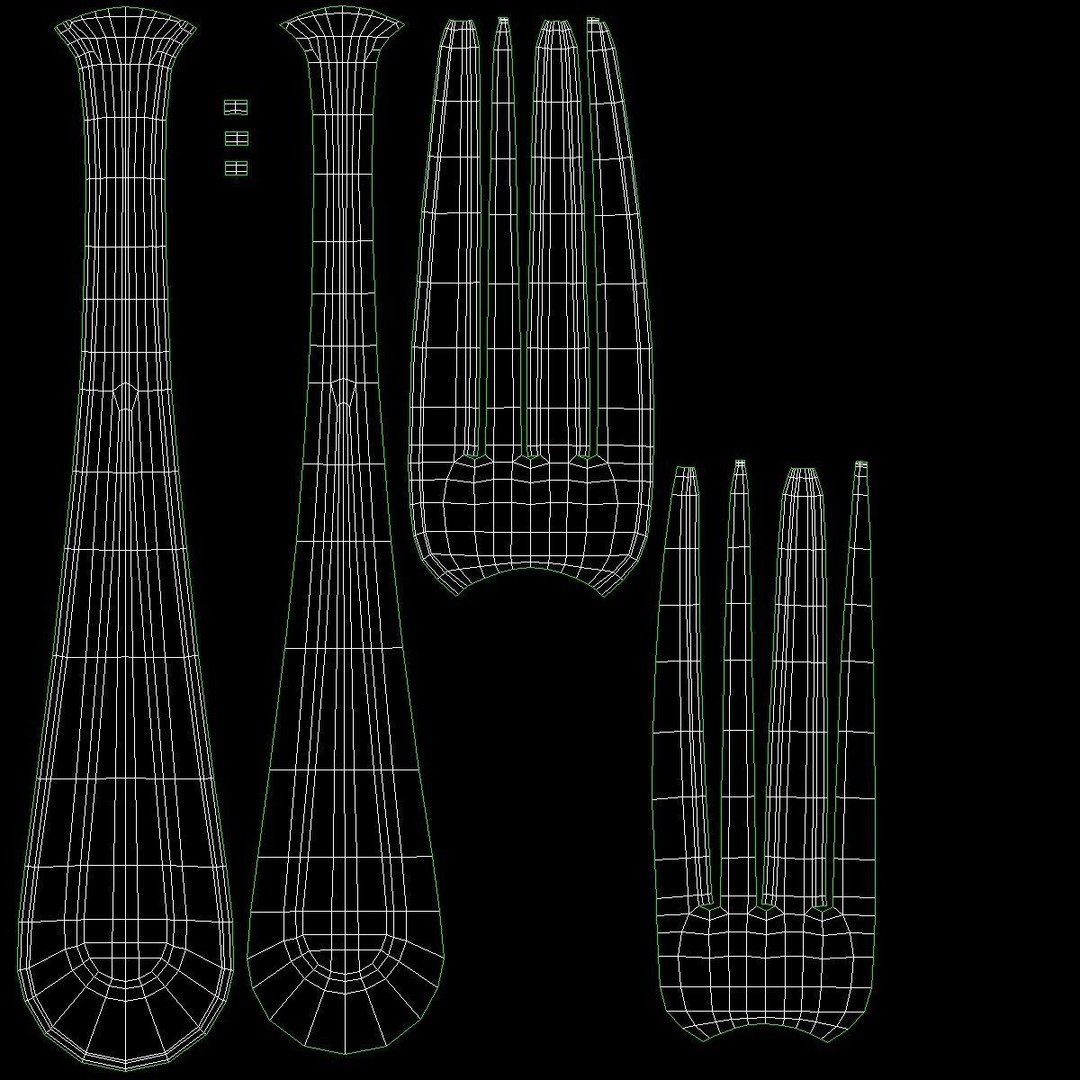 Classic Cutlery Collection 3D Model – Fork, Knife, Spoon, PBR Formats - View 21