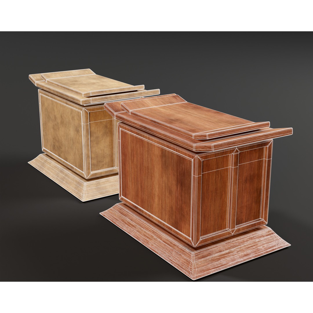 Kondo Nightstand Drawer 3D Model – Low Poly PBR Game Asset, FBX, OBJ - View 10