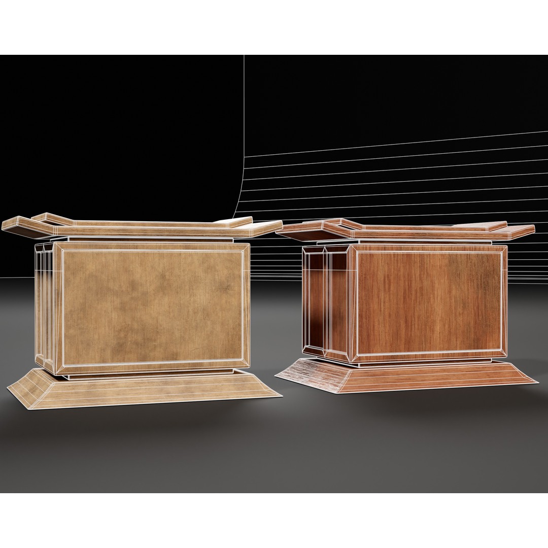 Kondo Nightstand Drawer 3D Model – Low Poly PBR Game Asset, FBX, OBJ - View 12