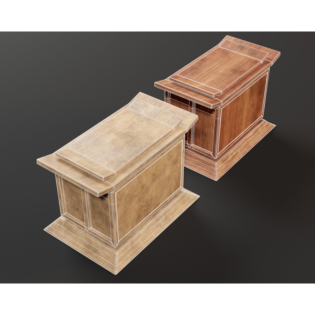 Kondo Nightstand Drawer 3D Model – Low Poly PBR Game Asset, FBX, OBJ - View 14