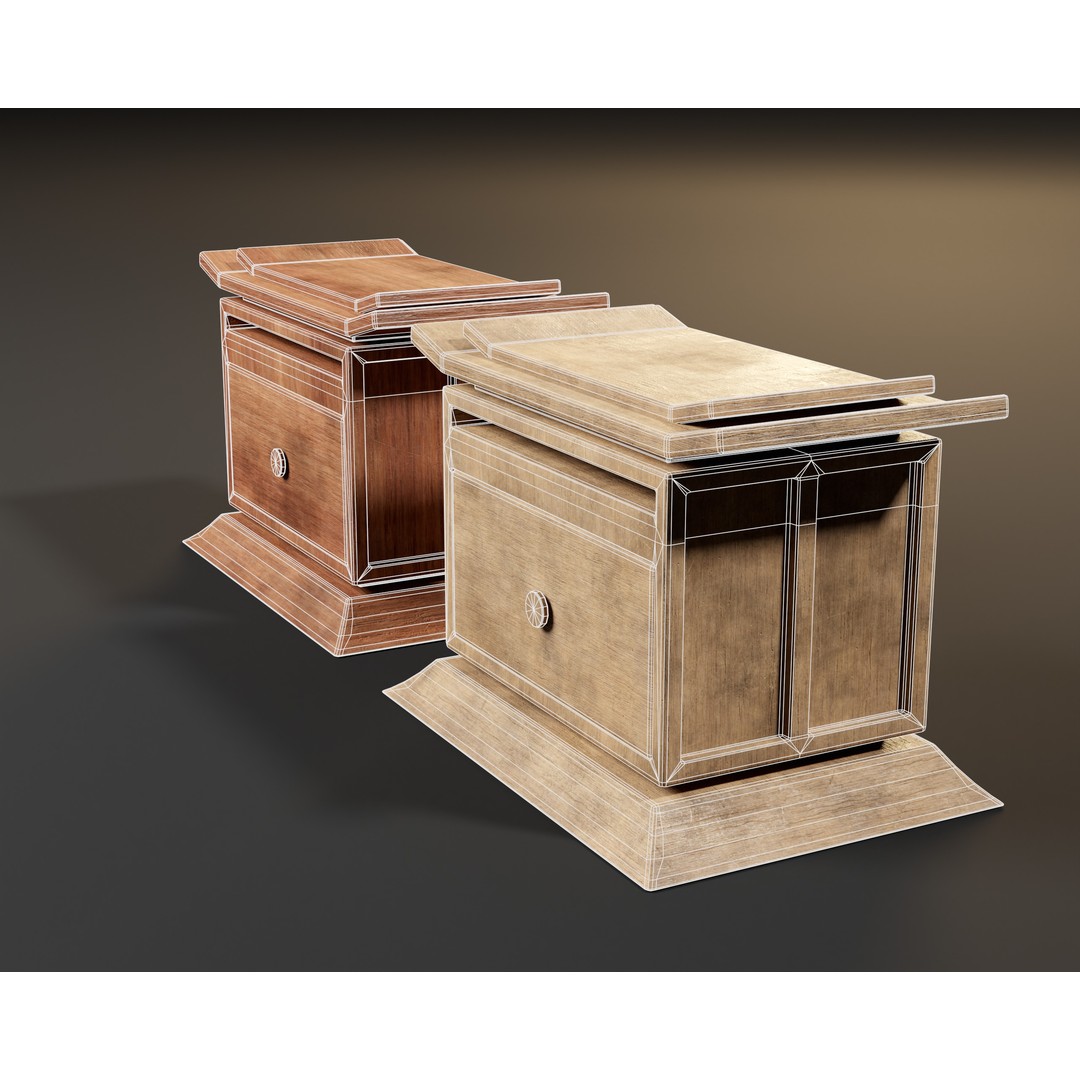Kondo Nightstand Drawer 3D Model – Low Poly PBR Game Asset, FBX, OBJ - View 16