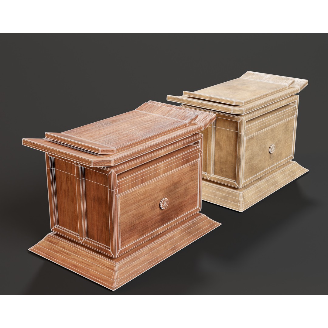 Kondo Nightstand Drawer 3D Model – Low Poly PBR Game Asset, FBX, OBJ - View 6