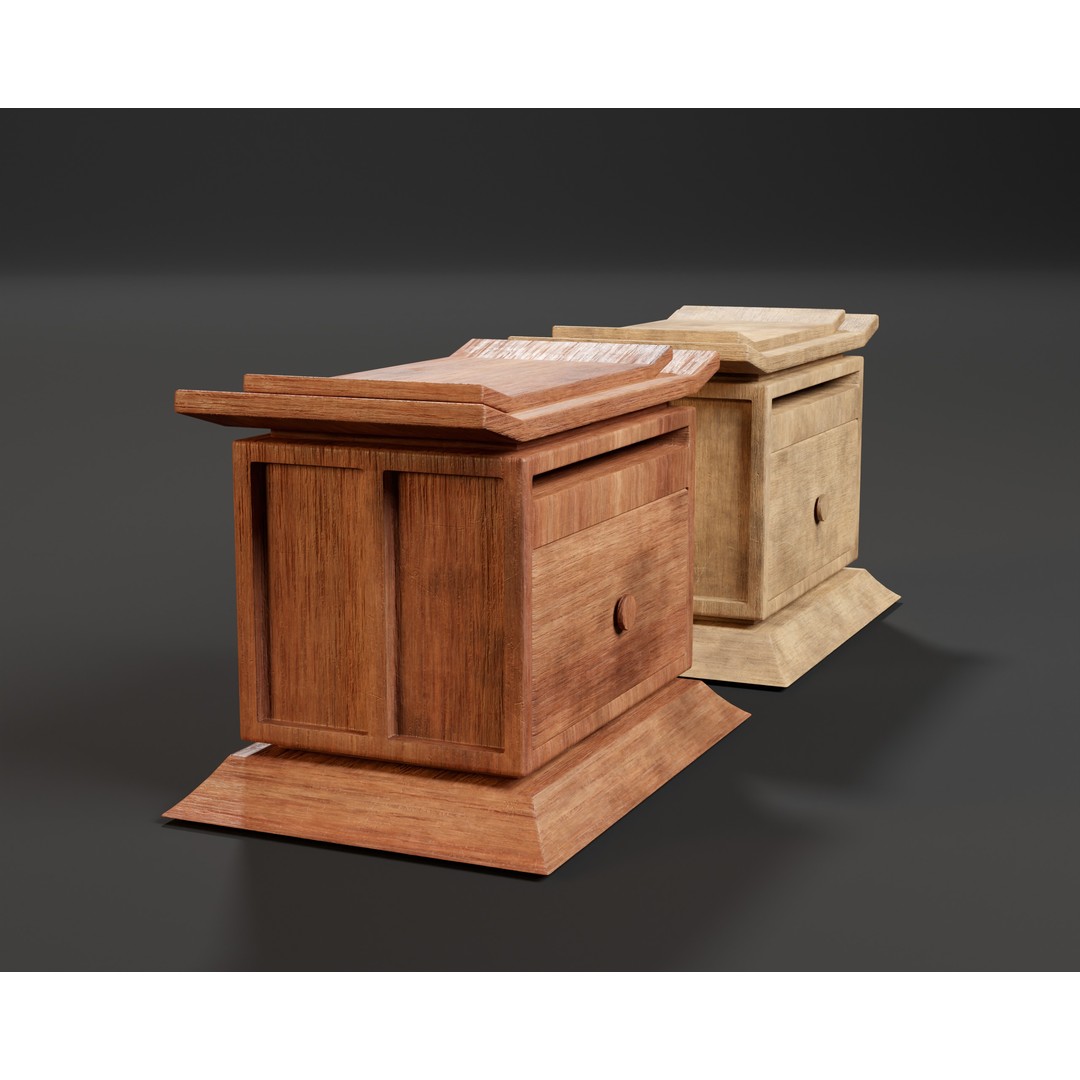 Kondo Nightstand Drawer 3D Model – Low Poly PBR Game Asset, FBX, OBJ - View 7
