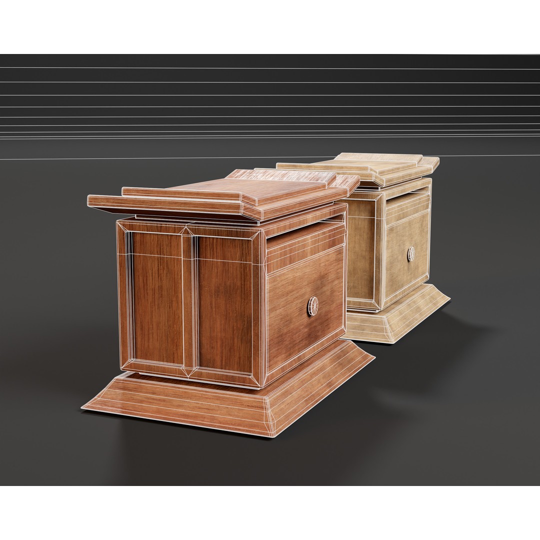 Kondo Nightstand Drawer 3D Model – Low Poly PBR Game Asset, FBX, OBJ - View 8