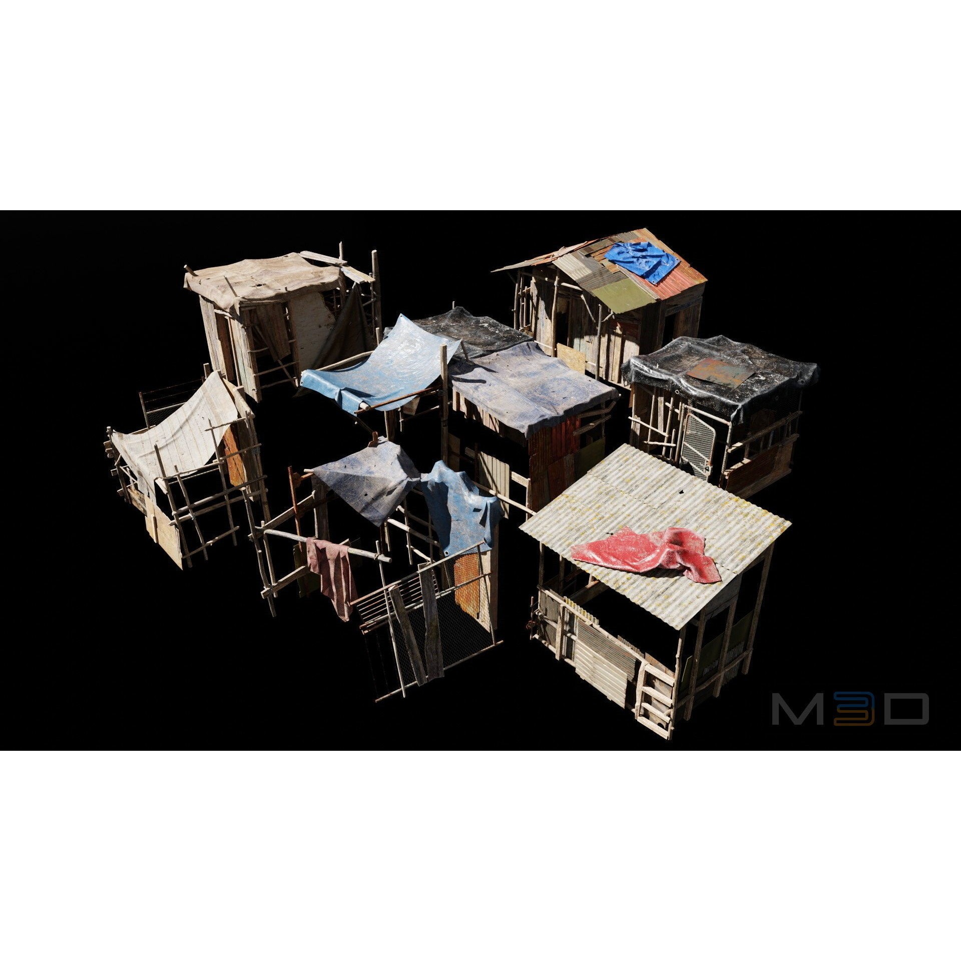 Abandoned Buildings - Low-Poly Game-Ready 3D Model
