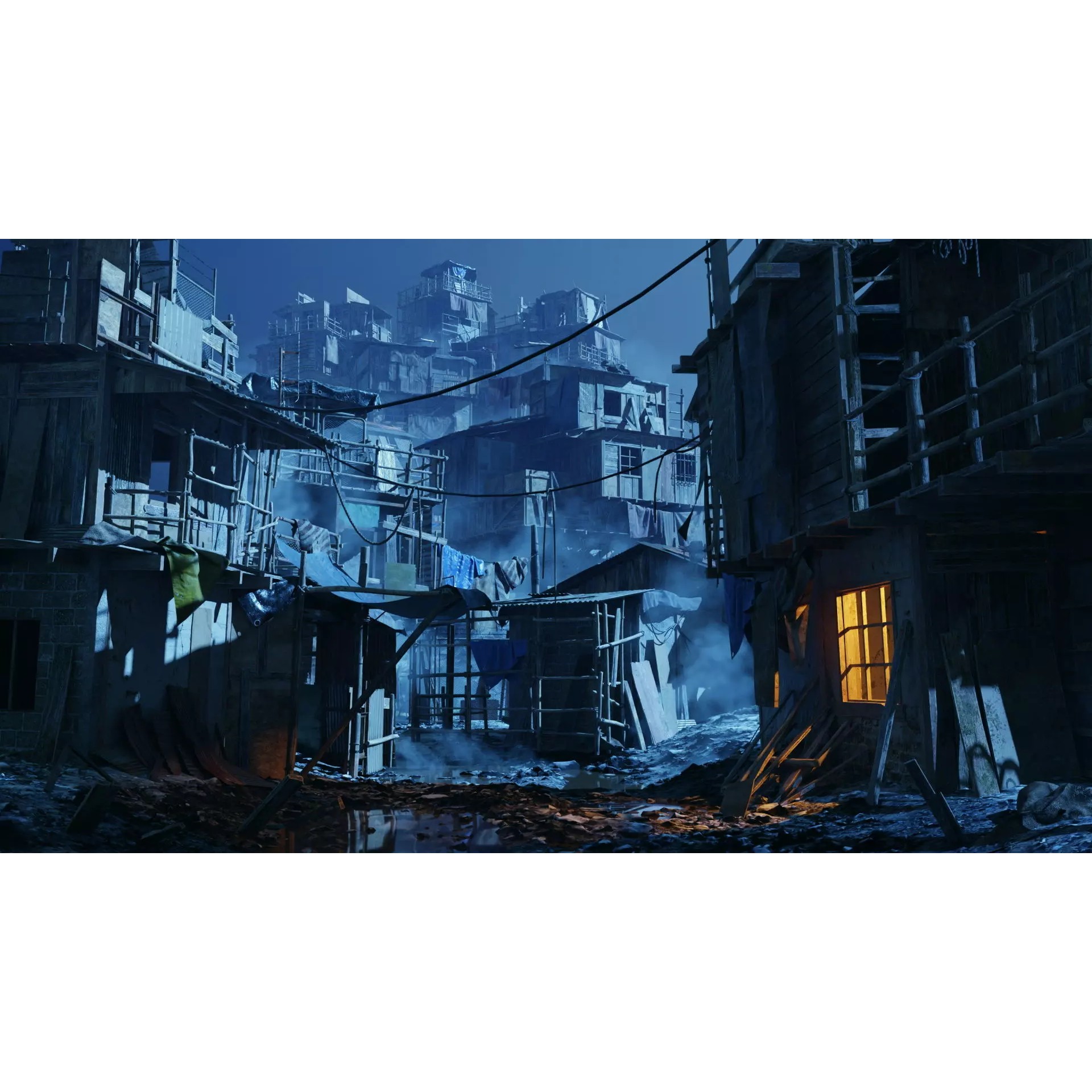 Abandoned Buildings - Low-Poly Game-Ready 3D Model - View 2