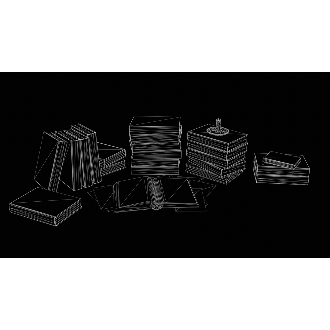 Victorian Books 3D Model – Low Poly PBR Game Ready Asset - View 16