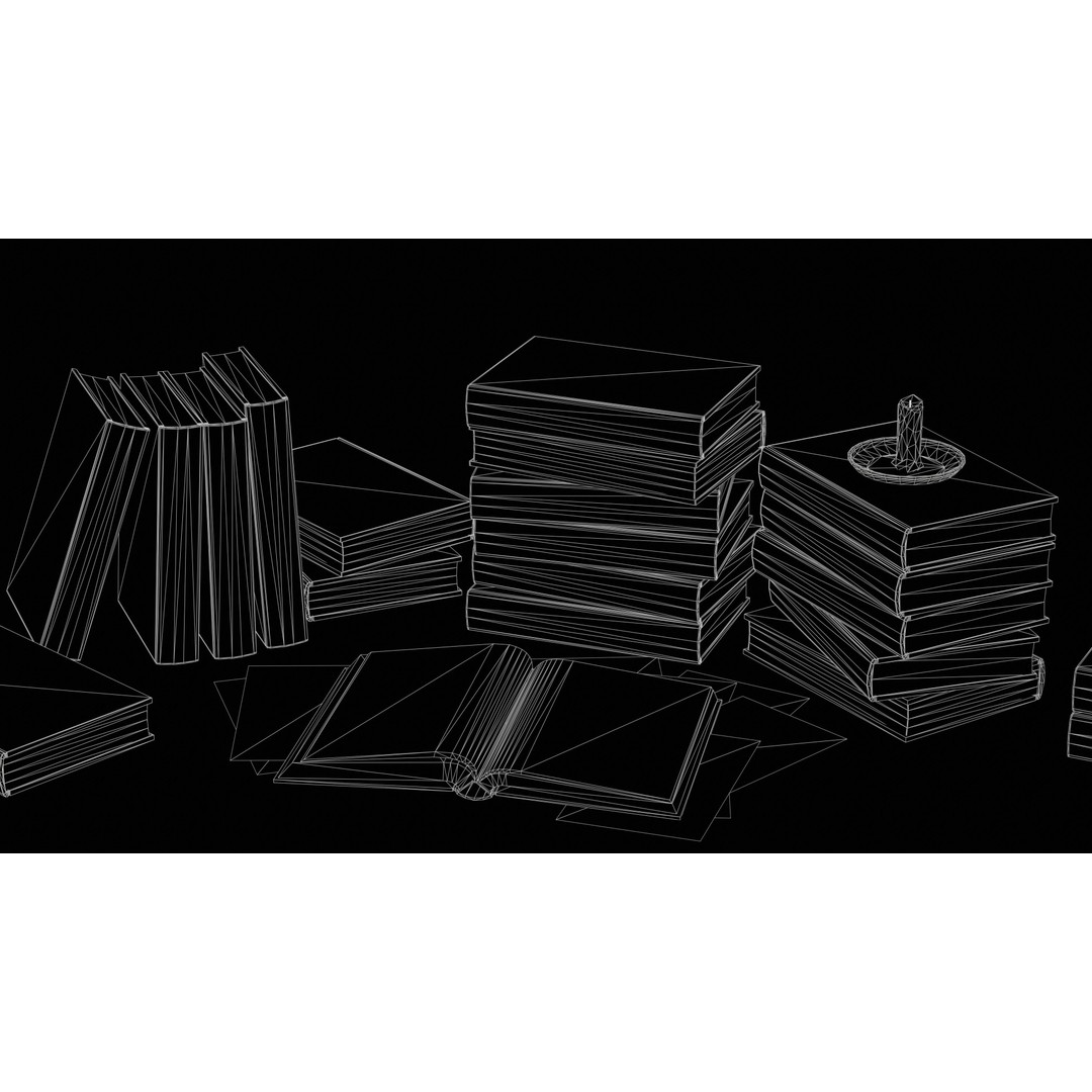 Victorian Books 3D Model – Low Poly PBR Game Ready Asset - View 17