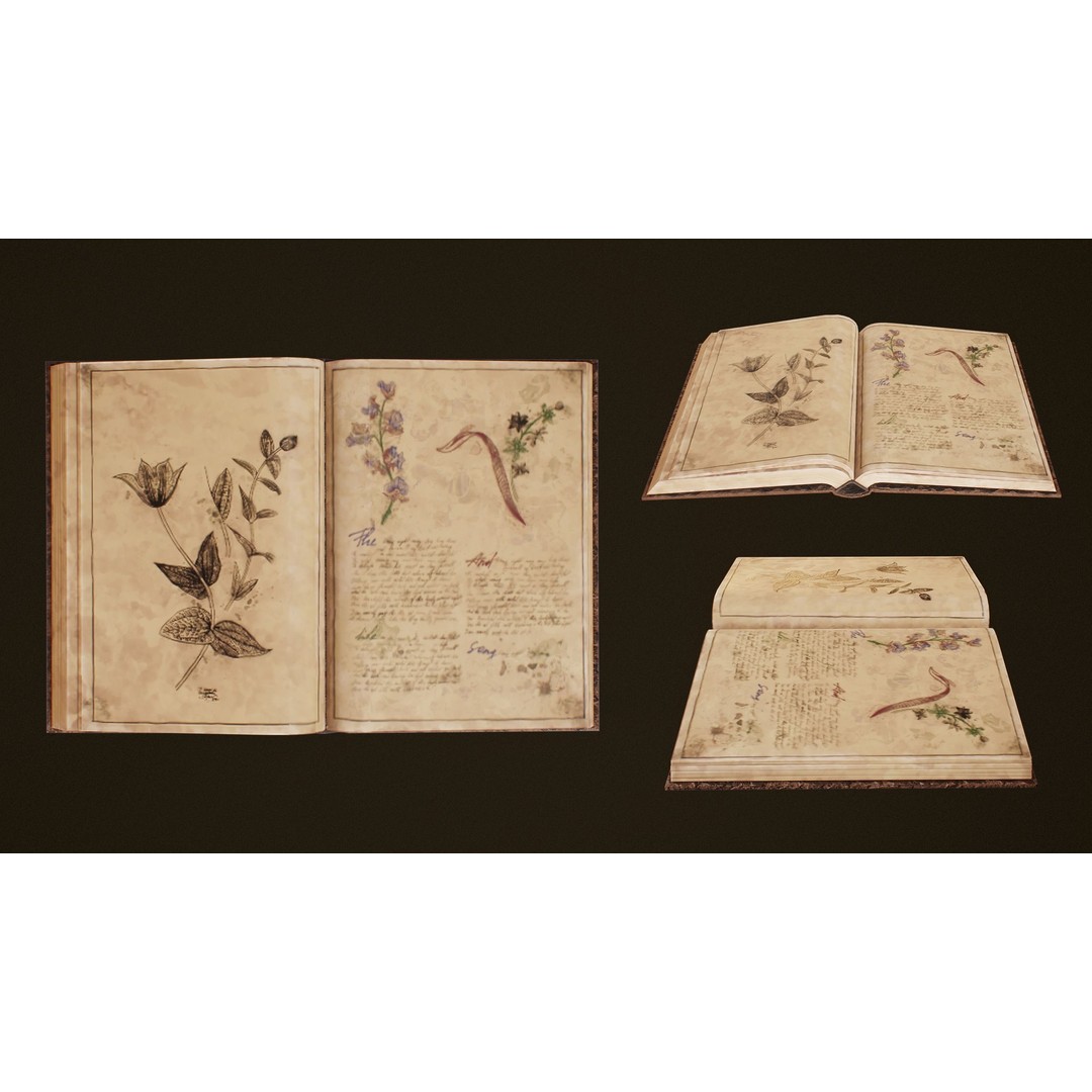 Victorian Books 3D Model – Low Poly PBR Game Ready Asset - View 6