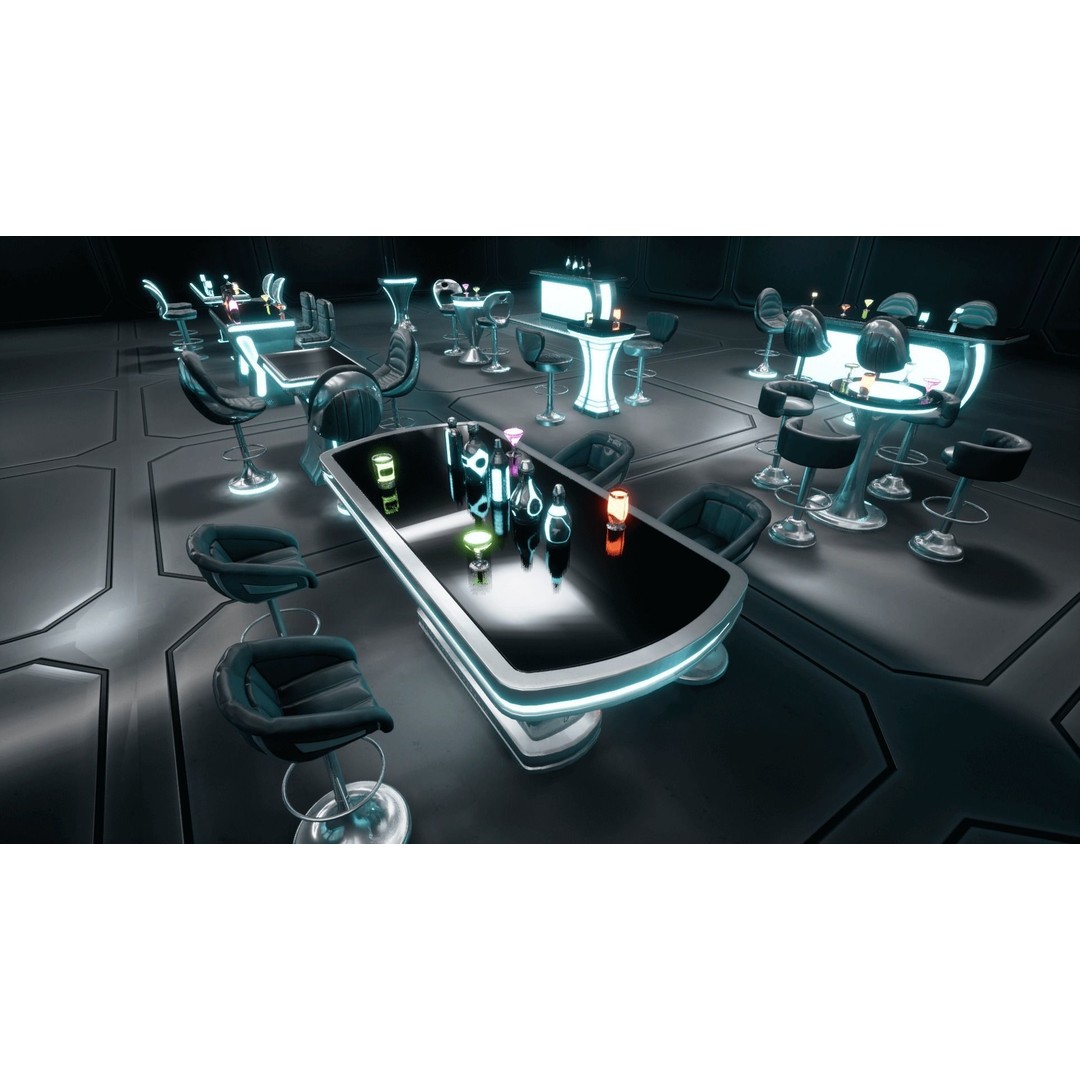 Cyber Bar 3D Model – Low Poly Sci-Fi Furniture Set for Games - View 10