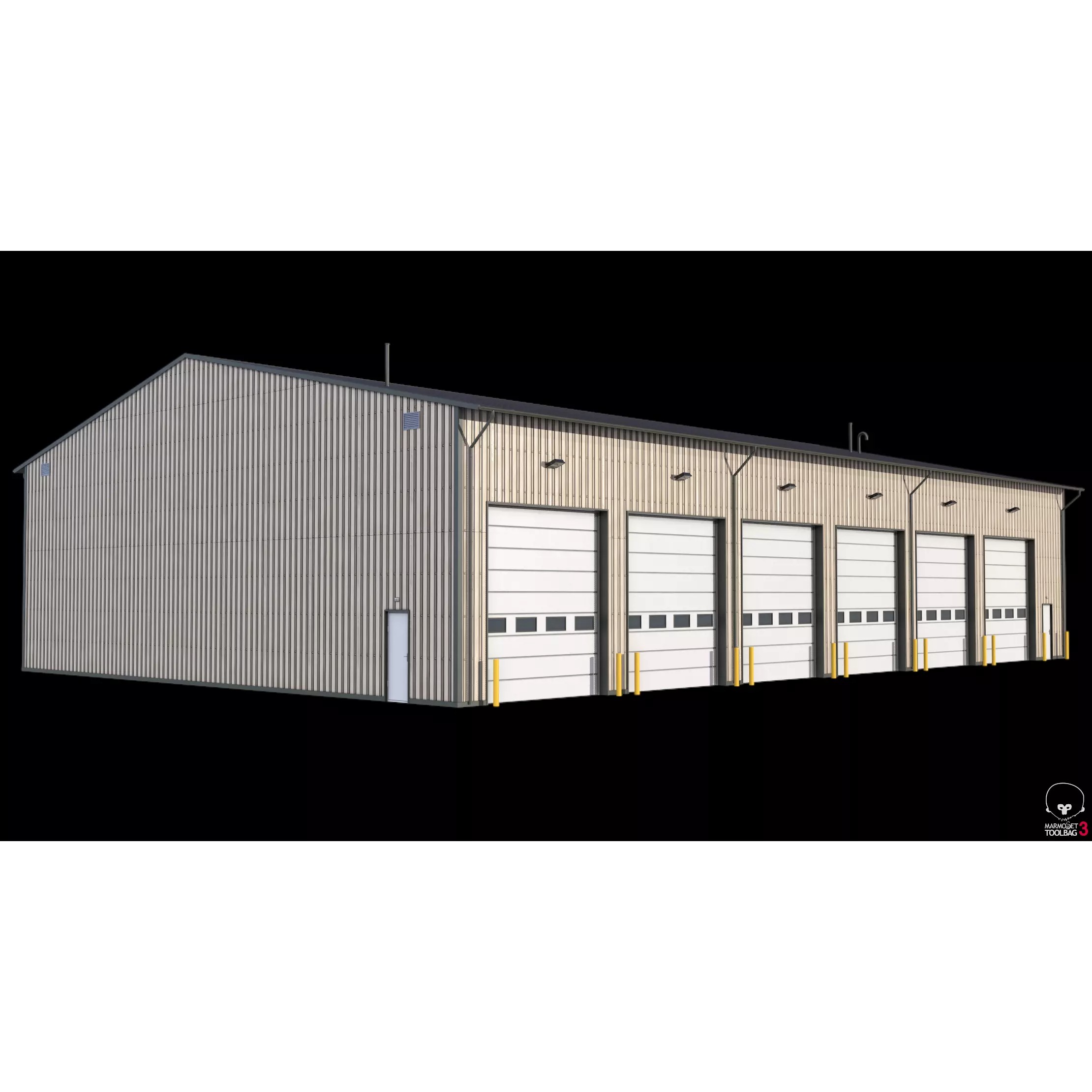 Industrial Building 45 - Low-Poly Game-Ready 3D Model - View 12