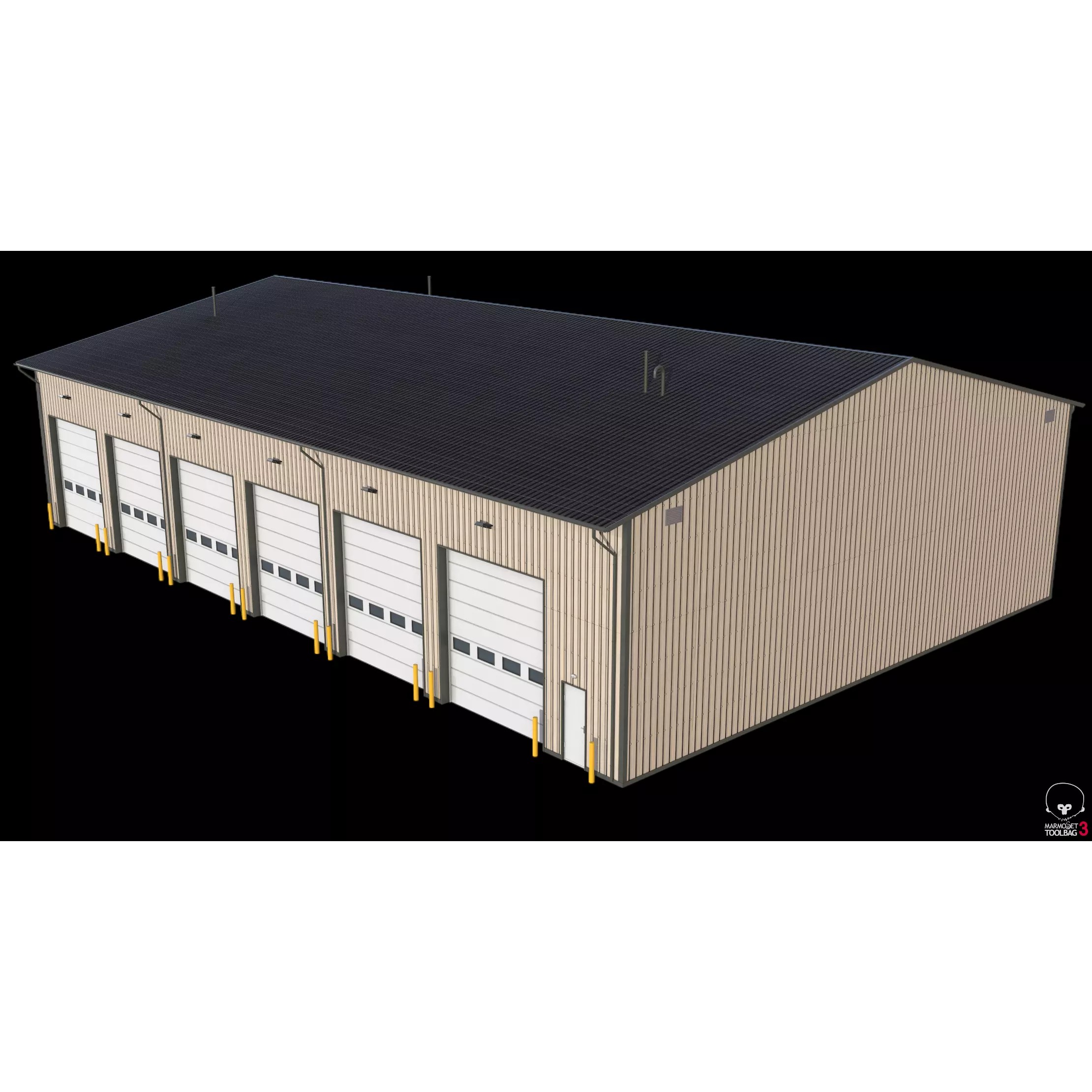 Industrial Building 45 - Low-Poly Game-Ready 3D Model - View 14