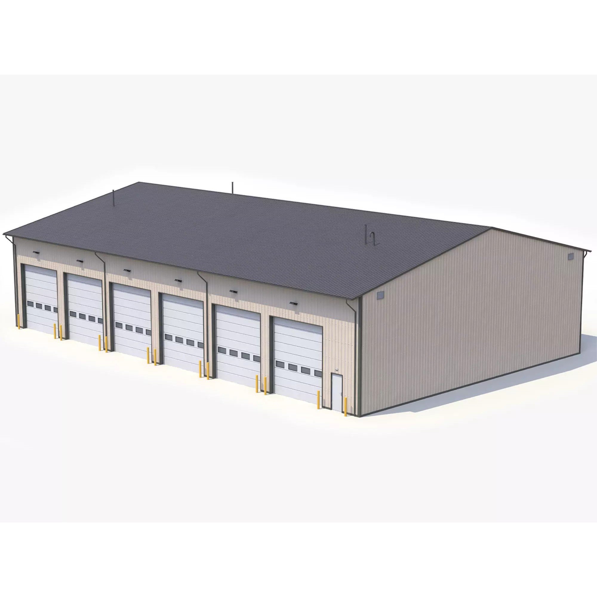 Industrial Building 45 - Low-Poly Game-Ready 3D Model - View 2