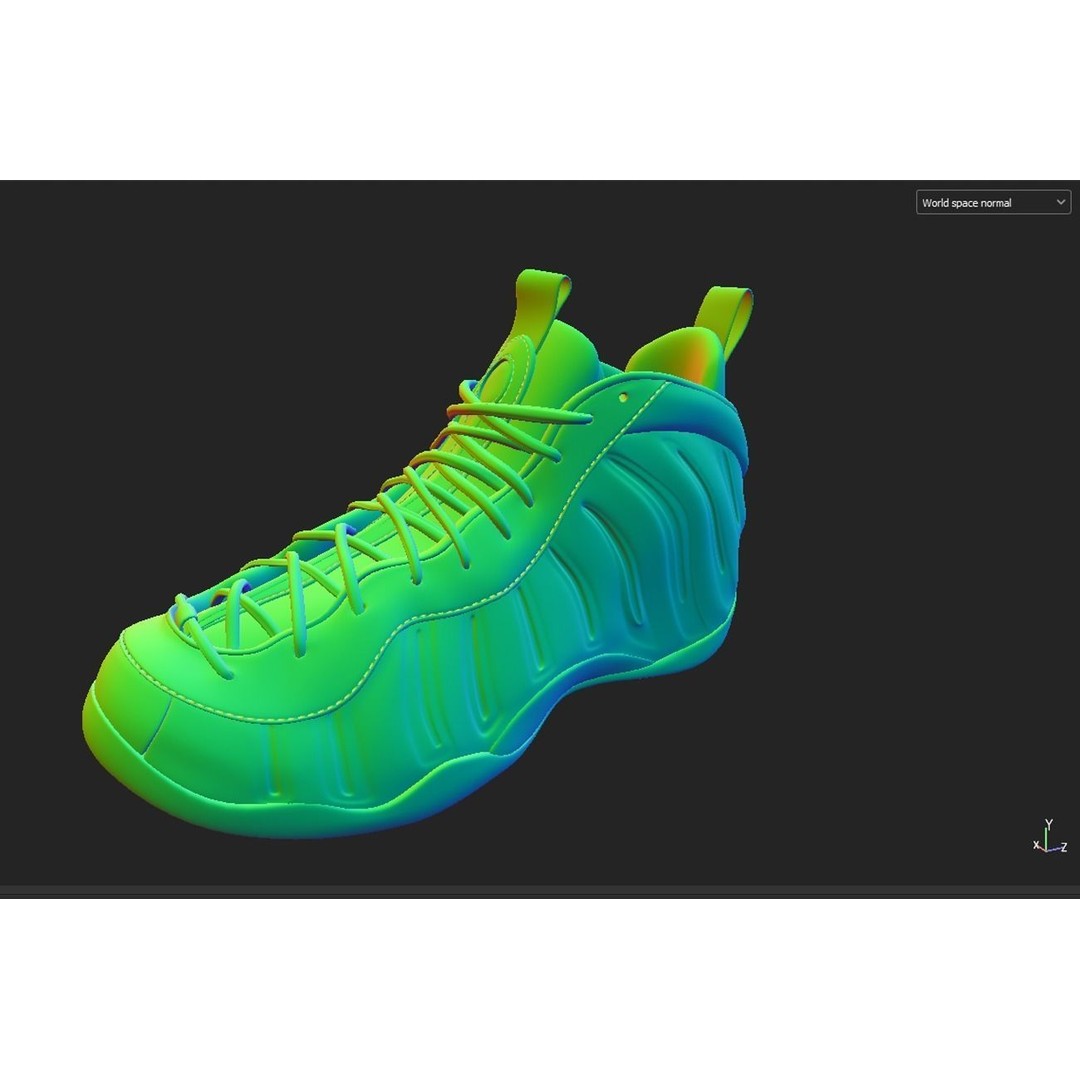 Nike Air Foamposite 3D Model – Low Poly Game Asset, Blender & FBX - View 14